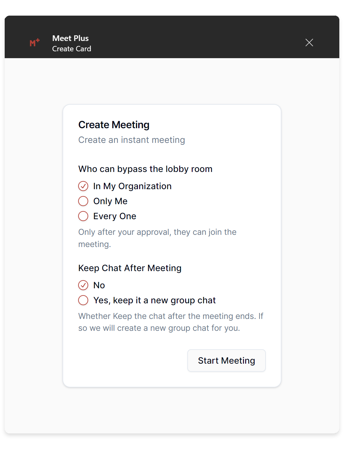 quick to start a meeting